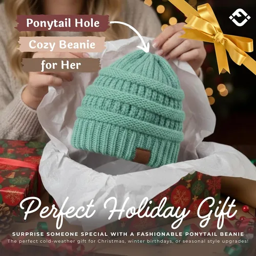 Miniatura 69 de Funky Junque - Gorro para mujer con ranura para cola de caballo