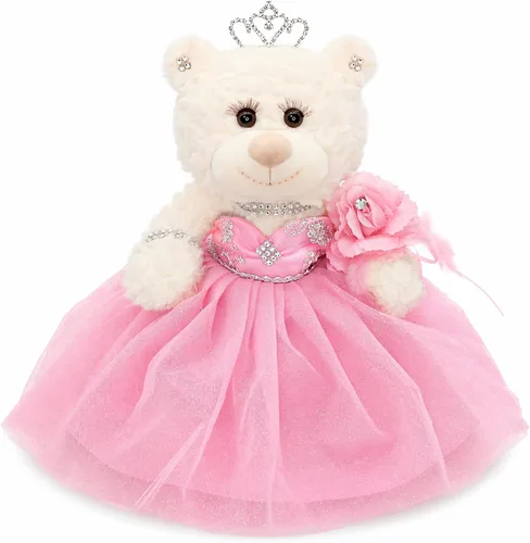 Miniatura 15 de Muñeca de centro de mesa de oso de quinceañera de 12 pulgadas con elegante vestido de tul en capas y soporte ajustable, regalo de decoraciones