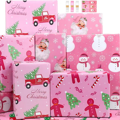 Miniatura 8 de BWLOIES Papel de Regalo de Cumpleaños Hojas de Papel de Regalo de Cumpleaños Hradient Multicolor Feliz Cumpleaños Juego de Papel Incluye Papel