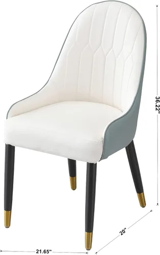 Miniatura 2 de Montary Juego de 2 sillas de comedor, modernas de piel sintética de mediados de siglo con patas de metal firmes y respaldo ergonómico para sala