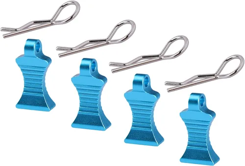 Miniatura 2 de AIMROCK Clips de cuerpo RC R Pins 30 grados ángulo RC Clips con pestañas de tracción para 1/10 1/12 Traxxas Arrma Axial Losi HPI RC Car Crawler Azul