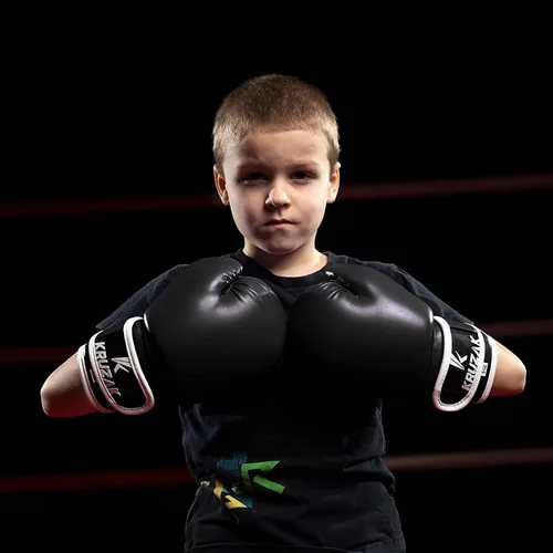 Miniatura 7 de Kruzak - Guantes de boxeo para niños de 5 a 10 años de entrenamiento, sparring, kickboxing, muay thai, artes marciales y lucha de artes marciales