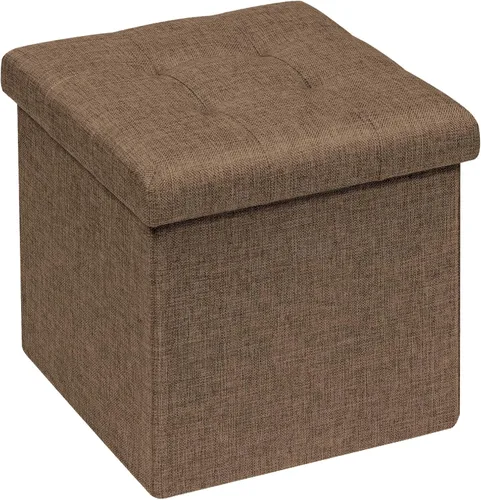 Miniatura 9 de B FSOBEIIALEO Cubo otomano de almacenamiento, baúl de almacenamiento, reposapiés plegable para sala de estar, 12.6 x 12.6 x 12.6 pulgadas