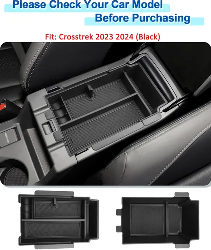 Miniatura 2 de Organizador de Consola Central de 2 Capas para Crosstrek 2024 2025 2026, Bandeja de ABS Duradera para Subaru Crosstrek Negro (A) 2 capas