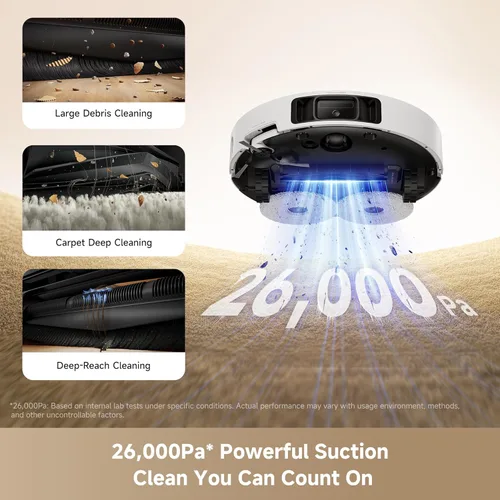 Miniatura 2 de Mova Robot aspirador y trapeador P10 Pro Ultra Gen 2, suacción de 26,000 Pa, lavado automático de trapeador de agua caliente a 212 °F, secado