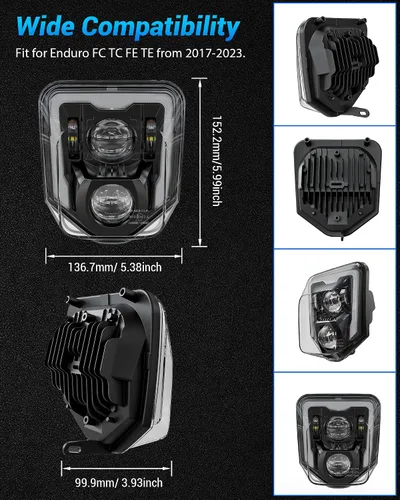 Miniatura 6 de XPCTD - Faro delantero de motocicleta de 3200LM LED para motocross, con luz diurna, compatible con Husqvarna 2017-2023 FE250, FE350, FE450, FE501