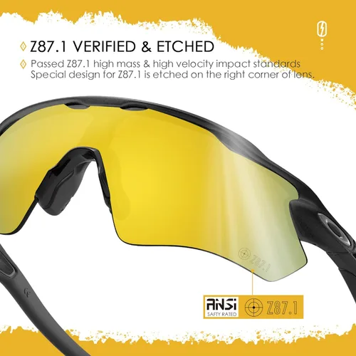 Miniatura 3 de Lentes de repuesto ANSI Z87.1 para gafas de sol Oakley Holbrook XL OO9417 Dorado (Pure Gold)