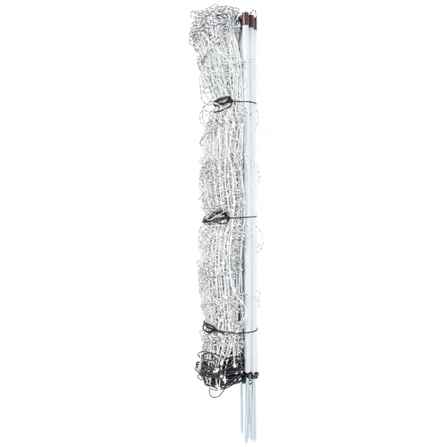 Premier 1 ElectroStop® Valla eléctrica portátil de 42 pulgadas de alto x 100 pies de largo con postes conducibles incorporados, valla blanca/negra