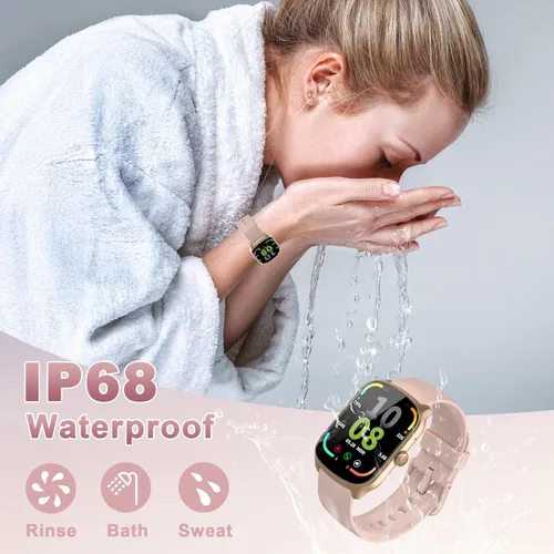 Miniatura 6 de STECEi Reloj inteligente para hombre, reloj inteligente con pantalla curva HD de 1.95 pulgadas, color rosa