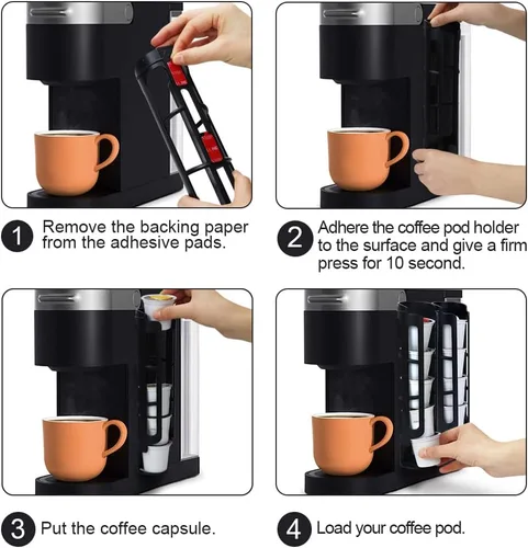 Miniatura 3 de Soporte para cápsulas de café K-Cup para Keurig, organizador de almacenamiento de montaje lateral, perfecto para mostradores pequeños