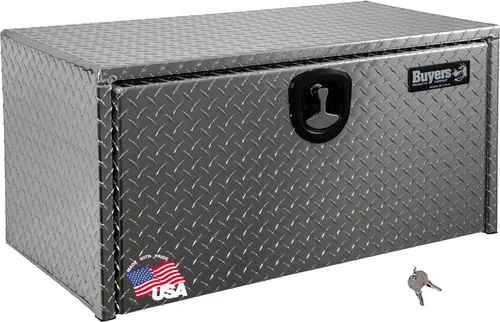 Miniatura 17 de Buyers Products 1705148 - Caja de camión de aluminio diamantado para debajo de la carrocería con pestillo de mango en T, 14 x 12 x 16 pulgadas