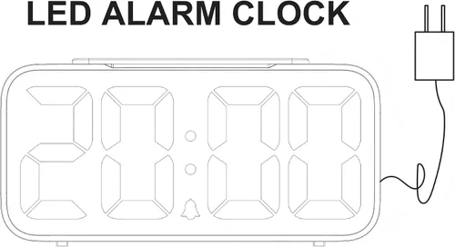 Miniatura 3 de Reloj despertador digital LED con adaptador USB, brillo y volumen ajustables, función de repetición, puerto USB, fácil de configurar