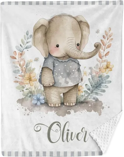 Miniatura 24 de Mantas de bebé personalizadas para niños, manta de felpa suave de doble capa con respaldo de puntos, manta personalizada de oso minky, manta de bebé
