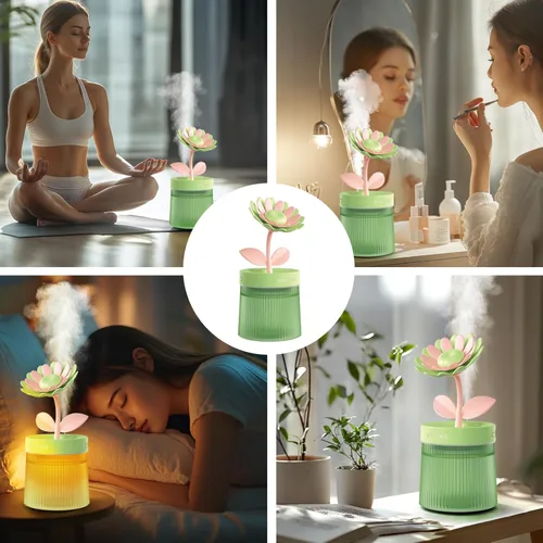 Miniatura 7 de Mini Humidificador Lindo 320mL de Niebla Fría con 2 Modos de Niebla, para Hogar/Guardería/Oficina, Mini Humidificador Portátil de Aire, mini Verde