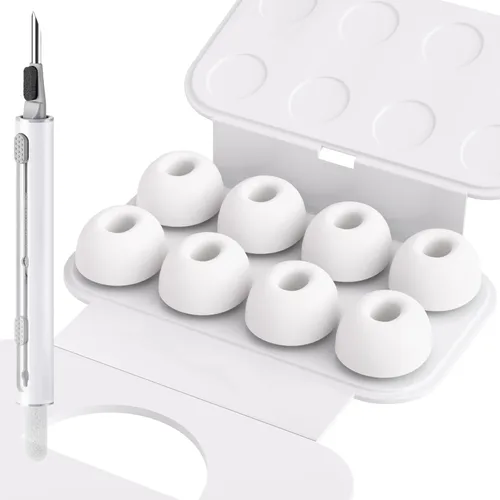 Miniatura 12 de 4 pares de puntas de silicona para Airpods Pro/Airpods Pro 2 con agujero para reducción de ruido, insertos de oído de repuesto de silicona suave