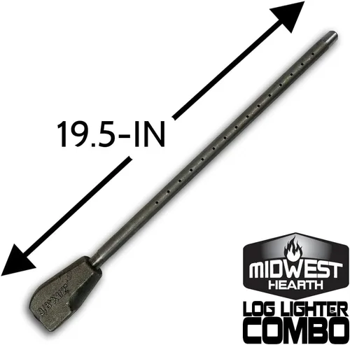 Miniatura 2 de Midwest Hearth Kit universal de encendedor de troncos con tubo de quemador, válvula de bola recta, llave cromada y placa de suelo (gas natural)