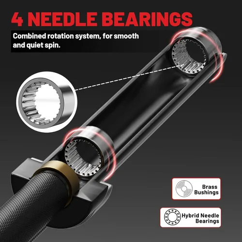 Miniatura 4 de PAPABABE 7FT Olympic Barbell 45 lb Barbell 2 INCH 1000lbs/1500lbs Capacity Olympic Bar with Moderate Knurling For Squats Curls Deadlifts