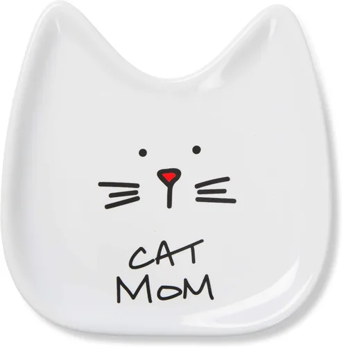 Miniatura 12 de Pavilion Gift Company Blobby Cat, soporte para cucharas para gatos "Stir Crazy", 5 pulgadas, color blanco