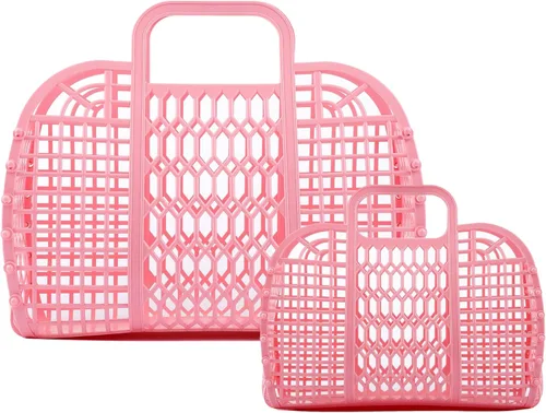 BABANA Bolsas de gelatina – (juego) bolsas de gelatina pequeñas y grandes para madre e hija | Cesta de regalo reutilizable, bolsas de playa – (S, L)