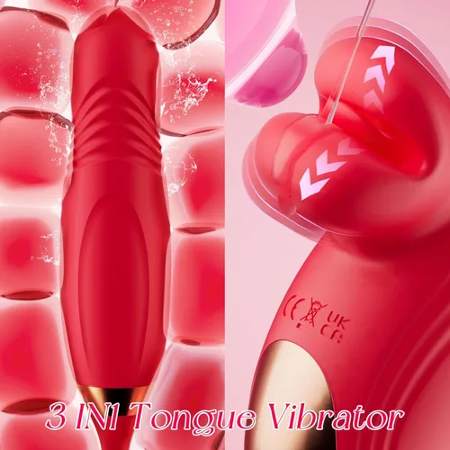 Miniatura 2 de Vibrador de clítoris rosa para adultos, consolador sexual de silicona de 20 modos para placer, vibrador de empuje de punto G con movimiento