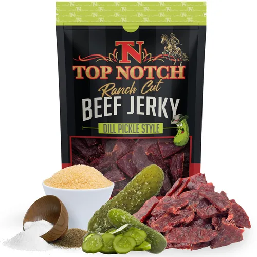 Top Notch Ranch Cut Jerky - Bolsa de 10 onzas de carne seca de res - Snacks ricos en proteínas para niños y adultos - Tiras sabrosas de carne de res
