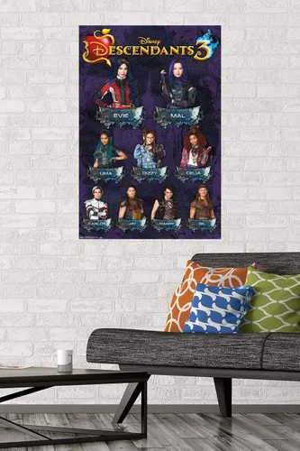 Miniatura 2 de Trends International Disney Descendants 3 - Póster de pared de cuadrícula, 22.375 x 34 pulgadas, paquete de póster y montaje