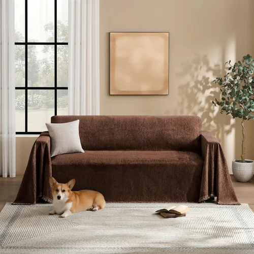 Miniatura 16 de Funda de sofá modular para perros, lavable para sofá de 2 cojines, funda de felpilla para sofá seccional, protector de muebles multiusos para niños