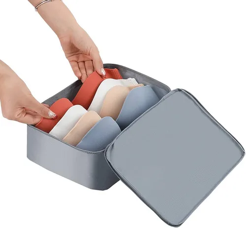 Miniatura 6 de Belsmi Juego de 8 cubos de embalaje con bolsa de zapatos, organizador de equipaje de viaje de compresión