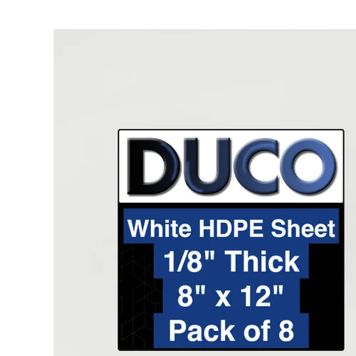 Miniatura 44 de Duco Hoja de polietileno de alta densidad de 1/2 pulgada de grosor, 6 x 12 pulgadas (1 unidad), protector de plástico HDPE blanco, hoja de plástico