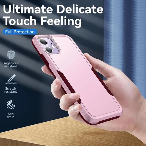 Miniatura 4 de Yiakeng Funda para iPhone 11, iPhone 11 con protector de pantalla HD, PC híbrida + TPU a prueba de golpes Defender Pioneer Anti-Shock Phone Case