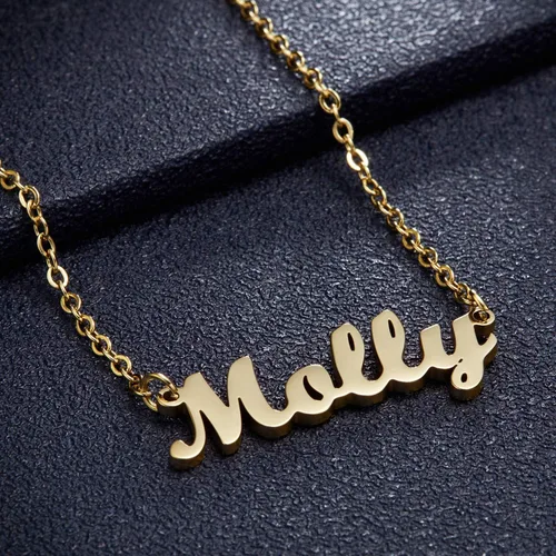 Miniatura 6 de Ldurian Valentine's Day Gifts Name Necklace Name Pendant Necklace Christmas Gifts 14K Gold Dainty Name Plate Necklaces Birthday Jewelry Gift for