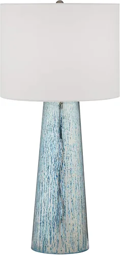 Miniatura 9 de 360 Lighting Marcus - Juego de 2 lámparas de mesa costeras modernas de 30 pulgadas de alto, columna cónica de vidrio de mercurio aplicada a mano
