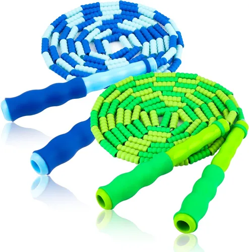 Miniatura 9 de Jump Rope for Kids, Adjustable Jump Ropes for 4 5 6 7 8 10 12, Tangle Free Jumping Rope Age 8-12, Segmented Soft Beaded Skipping Rope for Women Azul