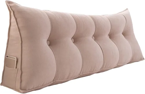 Almohadas de lectura para cama de tamaño Queen para adultos, cojín lumbar de apoyo para cabecera, almohadas triangulares de cuña para dormir,