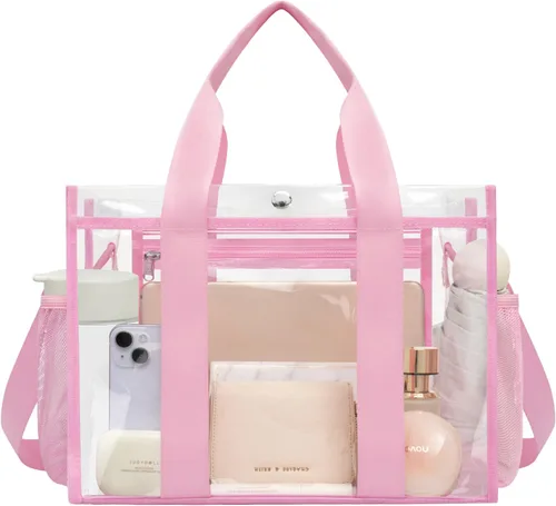 Miniatura 11 de BAGAIL Bolsa transparente, aprobada para estadios, con bolsillo interior, bolsa de viaje transparente para eventos deportivos, conciertos, trabajo