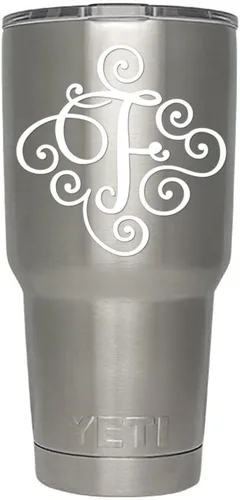 Miniatura 8 de Monogram - Calcomanía troquelada/vinilo adhesivo. Haga clic para opciones de color/letra. Disponible en cuatro colores y todas las letras de la A