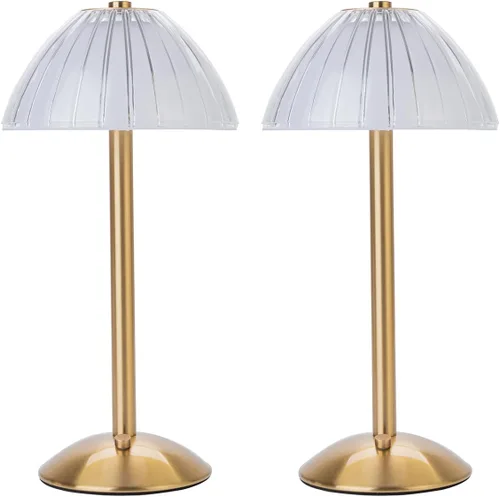 Miniatura 9 de HEQET Lámparas de mesa inalámbricas para el hogar, mesa, comedor, lámparas recargables doradas, lámpara de mesa LED de latón portátil