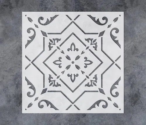 Miniatura 8 de GSS Designs - Plantilla de azulejos de pared reutilizable de 12 x 12 pulgadas, plantillas de arte de dibujo para decoración del hogar
