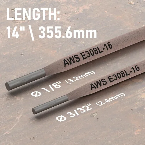 Miniatura 2 de YESWELDER E308L-16 Electrodos de varilla de barra de acero inoxidable, varillas de soldadura de 14" x 1/8" 5LB