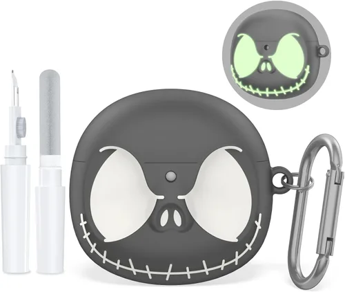 Funda de dibujos animados de anime para Airpods 4 con llavero y kit de limpieza, dibujos animados 3D Kawaii divertida silicona suave que brilla en