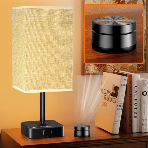 Miniatura 12 de Lámpara de mesa regulable cozoo USB para mesita de noche y escritorio con 2 puertos de carga USB (A+C) y 2 tomas de corriente, lámpara de mesita
