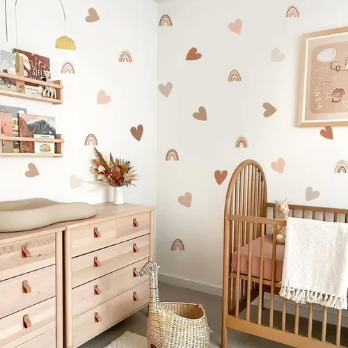 Miniatura 5 de funlife Calcomanías de pared pequeñas de arco iris bohemio para despegar y pegar, autoadhesivas, coloridas calcomanías de pared para decoración