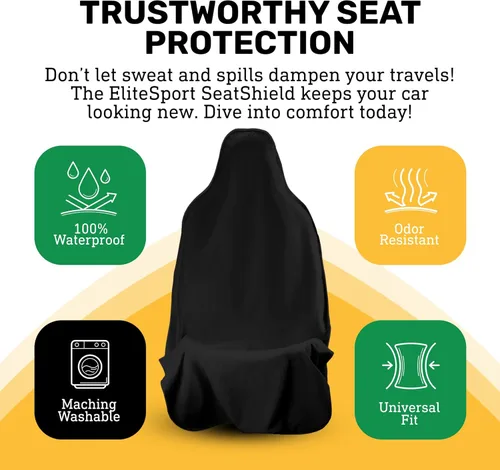 Miniatura 2 de EliteSport - Funda de asiento delantero, ajuste universal, impermeable, resistente al sudor, resistente al olor y lavable a máquina, protector