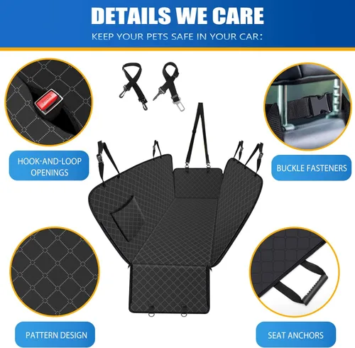 Miniatura 3 de Funda de asiento de automóvil para perro con bolsillo de almacenamiento, hamaca para perro que protege contra la suciedad, fundas de asiento