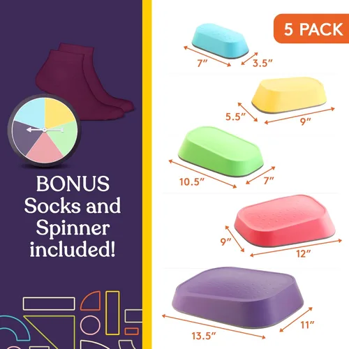 Miniatura 3 de Special Supplies Juego de 5 piedras de equilibrio para niños para uso en interiores y exteriores, bloques de equilibrio que promueven
