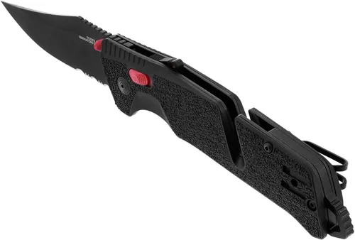 Miniatura 3 de SOG Trident en Cuchillos Plegables Profesionales Ambidiestros Parcialmente Serrados Hoja de Acero Inoxidable CRYO D2 Tratada Términicamente
