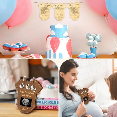Miniatura 3 de STOFINITY Tarjetas de predicciones y consejos para baby shower - Tarjetas de consejos de baby shower para futuros padres, libro de tarjetas