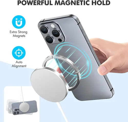 Miniatura 5 de Paquete de 3 cargadores inalámbricos magnéticos de 15 W: almohadilla de carga rápida Qi2 para iPhone Air 17 16 15 14 13 12 Pro Max, Samsung Galaxy