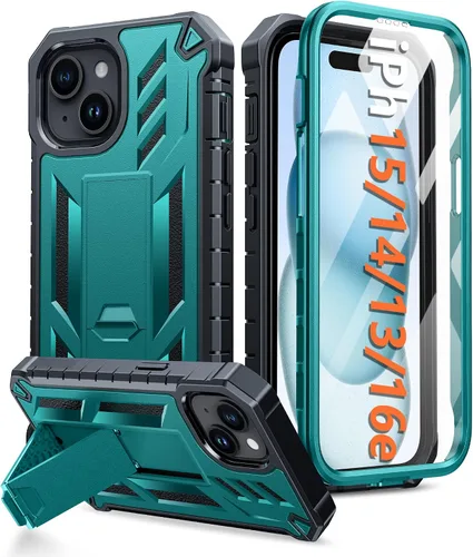 Miniatura 15 de FNTCASE Funda para iPhone 15: funda para iPhone 13, 14 y 16e, de grado militar, protección rígida a prueba de golpes, funda protectora rígida