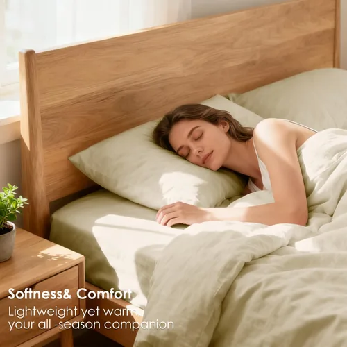 Miniatura 2 de CozySmile Juego de sábanas transpirables y refrescantes, sábanas de lujo de 4 piezas con bolsillo profundo para cama de tamaño matrimonial, se Beige